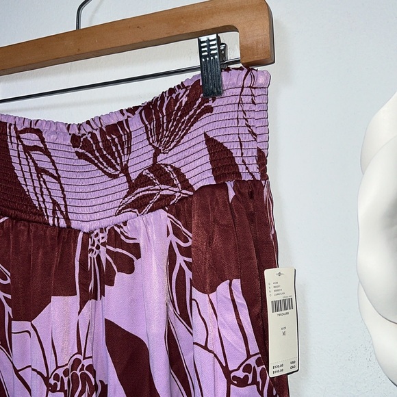 Anthropologie Maeve the saria smocked wide leg pants NWT side M - Picture 4 of 9